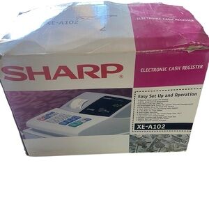 Sharp XE-A102 Electronic Cash Register W/ Key Manual In Box VGC Works Great